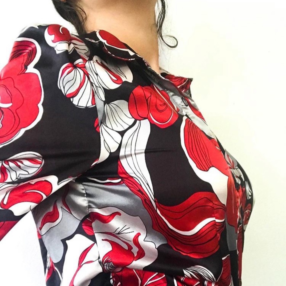 Oriental silky blouse